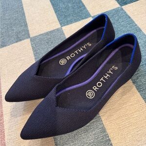 Rothy's Navy Blue Pointed Flats